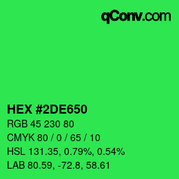 Color code: HEX #2DE650 | qconv.com