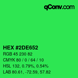 Color code: HEX #2DE652 | qconv.com