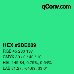 Color code: HEX #2DE689 | qconv.com