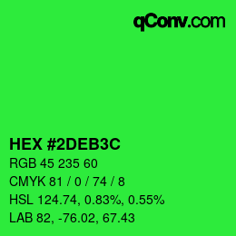 Color code: HEX #2DEB3C | qconv.com
