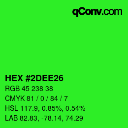 Color code: HEX #2DEE26 | qconv.com