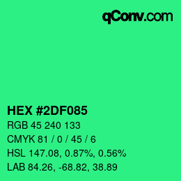 Color code: HEX #2DF085 | qconv.com