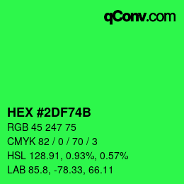 Color code: HEX #2DF74B | qconv.com