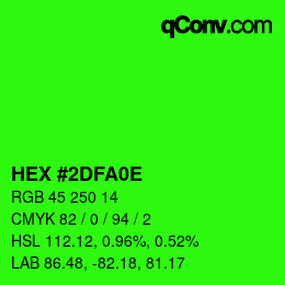 Color code: HEX #2DFA0E | qconv.com