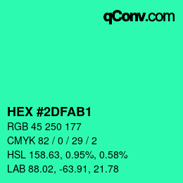 Color code: HEX #2DFAB1 | qconv.com