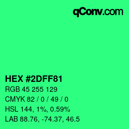 Color code: HEX #2DFF81 | qconv.com