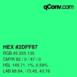 Color code: HEX #2DFF87 | qconv.com