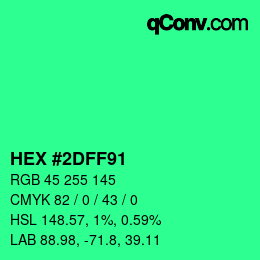 Color code: HEX #2DFF91 | qconv.com