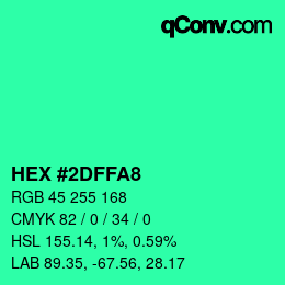 カラーコード: HEX #2DFFA8 | qconv.com