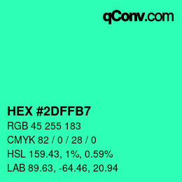 Color code: HEX #2DFFB7 | qconv.com