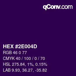 Color code: HEX #2E004D | qconv.com