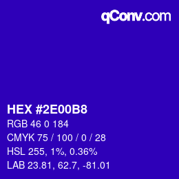 Color code: HEX #2E00B8 | qconv.com