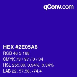 Color code: HEX #2E05A8 | qconv.com