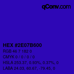 Farbcode: HEX #2E07B600 | qconv.com