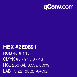 Color code: HEX #2E0891 | qconv.com