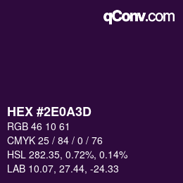 Código de color: HEX #2E0A3D | qconv.com