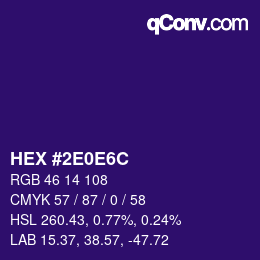 Farbcode: HEX #2E0E6C | qconv.com