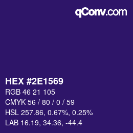 カラーコード: HEX #2E1569 | qconv.com