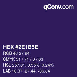 Farbcode: HEX #2E1B5E | qconv.com