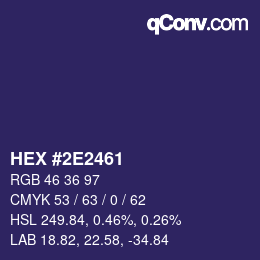 カラーコード: HEX #2E2461 | qconv.com