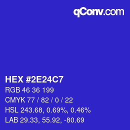 Color code: HEX #2E24C7 | qconv.com