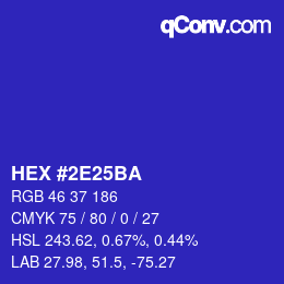 カラーコード: HEX #2E25BA | qconv.com