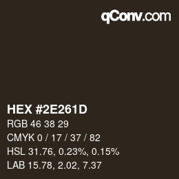 Color code: HEX #2E261D | qconv.com