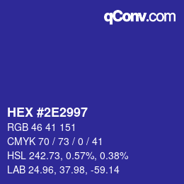 Color code: HEX #2E2997 | qconv.com