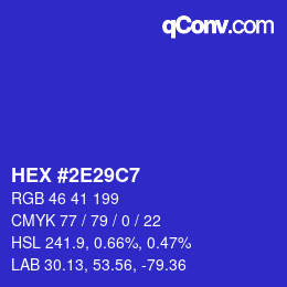 Color code: HEX #2E29C7 | qconv.com