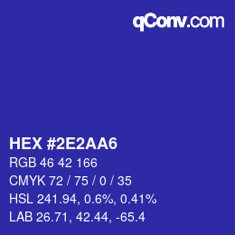 カラーコード: HEX #2E2AA6 | qconv.com