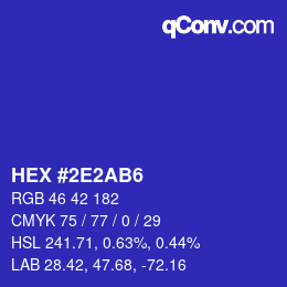 カラーコード: HEX #2E2AB6 | qconv.com