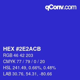 カラーコード: HEX #2E2ACB | qconv.com