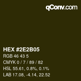 カラーコード: HEX #2E2B05 | qconv.com