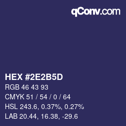 Color code: HEX #2E2B5D | qconv.com