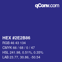 Color code: HEX #2E2B86 | qconv.com
