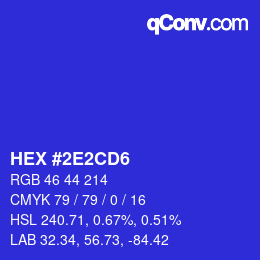 カラーコード: HEX #2E2CD6 | qconv.com