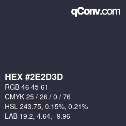 Color code: HEX #2E2D3D | qconv.com