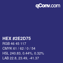 カラーコード: HEX #2E2D75 | qconv.com