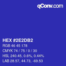 カラーコード: HEX #2E2DB2 | qconv.com