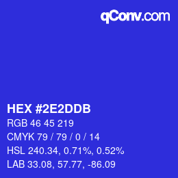 Color code: HEX #2E2DDB | qconv.com