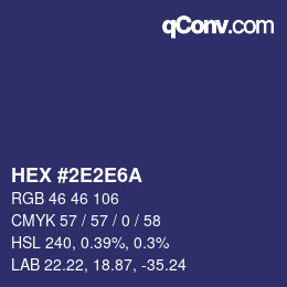 Color code: HEX #2E2E6A | qconv.com