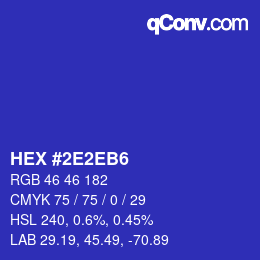 Color code: HEX #2E2EB6 | qconv.com