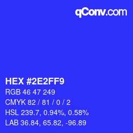 Color code: HEX #2E2FF9 | qconv.com