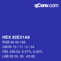 カラーコード: HEX #2E31A8 | qconv.com