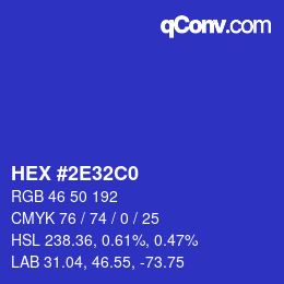 Color code: HEX #2E32C0 | qconv.com