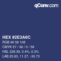 Color code: HEX #2E3A6C | qconv.com