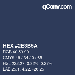 Color code: HEX #2E3B5A | qconv.com