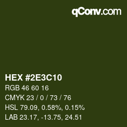 Color code: HEX #2E3C10 | qconv.com