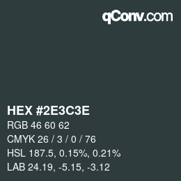 Color code: HEX #2E3C3E | qconv.com