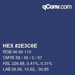 Color code: HEX #2E3C6E | qconv.com
